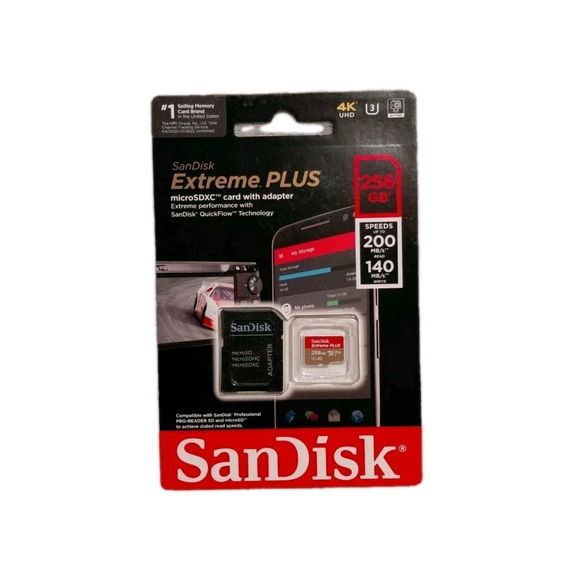 Sandisk Other - SanDisk Extreme Plus microSDXC Card With Adapter (256GB)